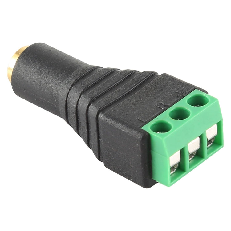 Conector de áudio estéreo com bloco terminal de 3 pinos e ficha fêmea de 3,5mm, 3,5mm fêmea (3 pinos)