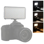 LED011S Pocket 180 LEDs Luz Profissional para Vlogging, Fotografia, Vídeo e Estúdio Fotográfico com Ecrã OLED e Adaptador de Sapata Fria para Câmaras DSLR Canon / Nikon, 180 LED