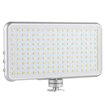 LED011S Pocket 180 LEDs Luz Profissional para Vlogging, Fotografia, Vídeo e Estúdio Fotográfico com Ecrã OLED e Adaptador de Sapata Fria para Câmaras DSLR Canon / Nikon, 180 LED