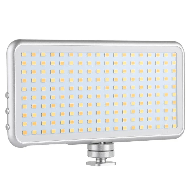 LED011S Pocket 180 LEDs Luz Profissional para Vlogging, Fotografia, Vídeo e Estúdio Fotográfico com Ecrã OLED e Adaptador de Sapata Fria para Câmaras DSLR Canon / Nikon, 180 LED