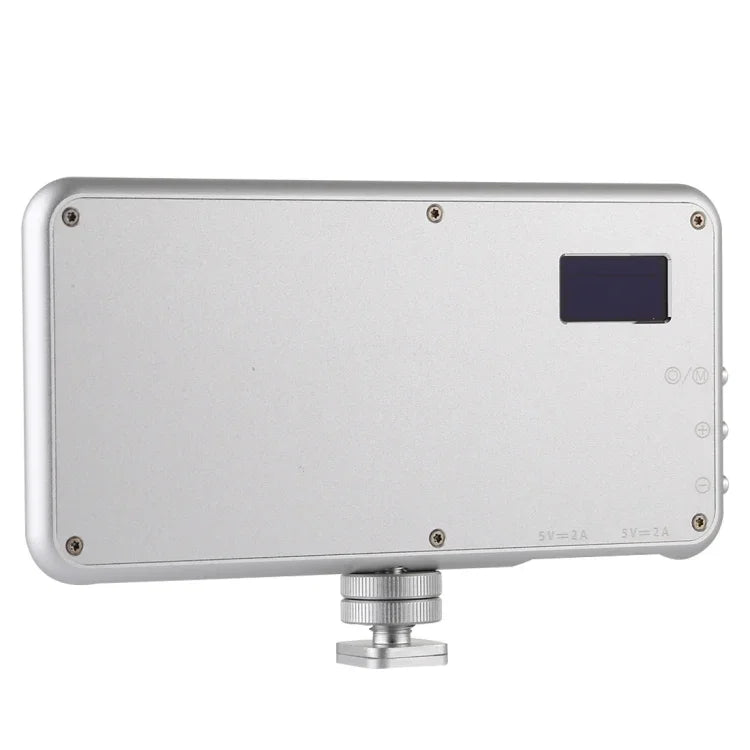LED011S Pocket 180 LEDs Luz Profissional para Vlogging, Fotografia, Vídeo e Estúdio Fotográfico com Ecrã OLED e Adaptador de Sapata Fria para Câmaras DSLR Canon / Nikon, 180 LED