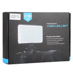 LED011S Pocket 180 LEDs Luz Profissional para Vlogging, Fotografia, Vídeo e Estúdio Fotográfico com Ecrã OLED e Adaptador de Sapata Fria para Câmaras DSLR Canon / Nikon, 180 LED