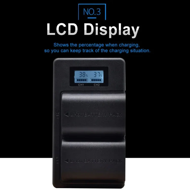 Carregador Digital LCD para Bateria LP-E6 de Câmara SLR Digital para Série Canon, LP-E6