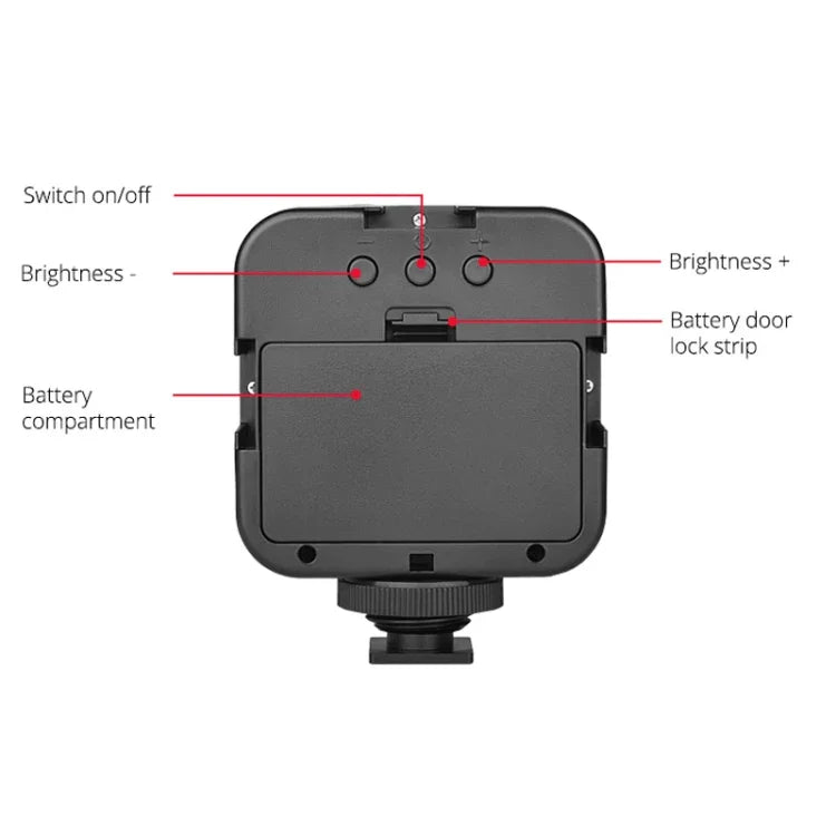 YELANGU LED01 Luz de Vídeo com 49 LEDs para Câmara / Filmadora, Luz de Vídeo