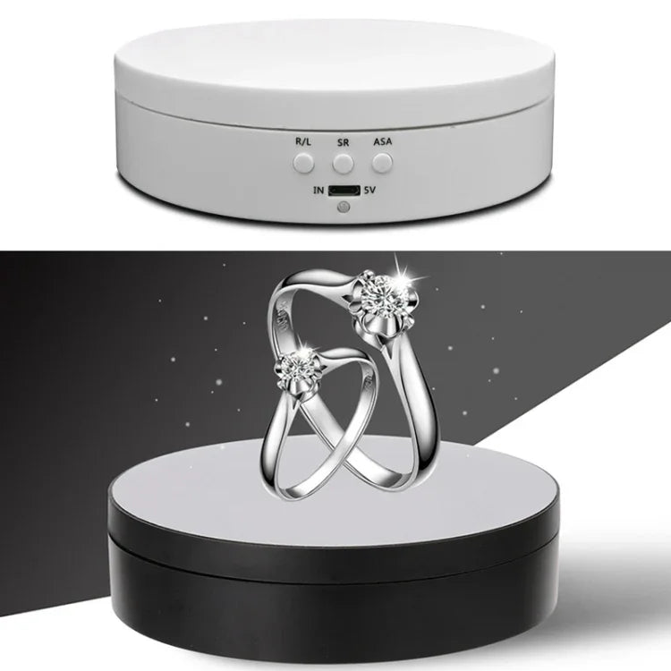 Suporte Giratório Inteligente USB de 13,8cm para Carregamento, Rotação de 360 Graus, Plataforma para Vídeo e Fotografia, Capacidade 3kg