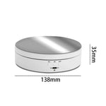 Suporte Giratório Inteligente USB de 13,8cm Estilo Espelho para Carregamento, Rotação de 360 Graus, Plataforma para Vídeo e Fotografia, Capacidade 3kg, Espelho de 13,8cm / Alimentado por USB(W)