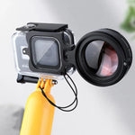 RUIGPRO para GoPro HERO8 Lente Macro 16X Profissional 58mm Filtro para Caixa de Mergulho + Caixa Subaquática com Anel Adaptador de Filtro e Tampa de Lente
