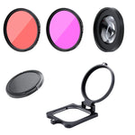 RUIGPRO para GoPro HERO8 Lente Macro 58mm 16X + Filtro de Mergulho Vermelho/Roxo + Kits de Caixa Impermeável com Anel Adaptador de Filtro e Tampa de Lente