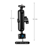 Suporte de Montagem para Espelho Retrovisor de Motociclo com Haste de Ligação 9cm e Cabeça de Bola 20mm com Adaptador de Tripé e Parafuso para GoPro, Insta360, DJI e Outras Câmaras de Ação, Suporte com Haste de Ligação 9cm