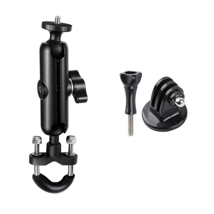 Suporte de Montagem para Guiador de Motociclo com Haste de Ligação 9cm e Cabeça de Bola 20mm com Adaptador de Tripé e Parafuso para GoPro, Insta360, DJI e Outras Câmaras de Ação, Suporte com Haste de Ligação 9,5cm