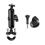 Suporte de Montagem para Guiador de Motociclo com Haste de Ligação 9cm e Cabeça de Bola 20mm com Adaptador de Tripé e Parafuso para GoPro, Insta360, DJI e Outras Câmaras de Ação, Suporte com Haste de Ligação 9,5cm