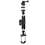 Suporte de Montagem para Guiador de Motociclo com Haste de Ligação 9cm e Cabeça de Bola 20mm com Adaptador de Tripé e Parafuso para GoPro, Insta360, DJI e Outras Câmaras de Ação, Suporte com Haste de Ligação 9,5cm