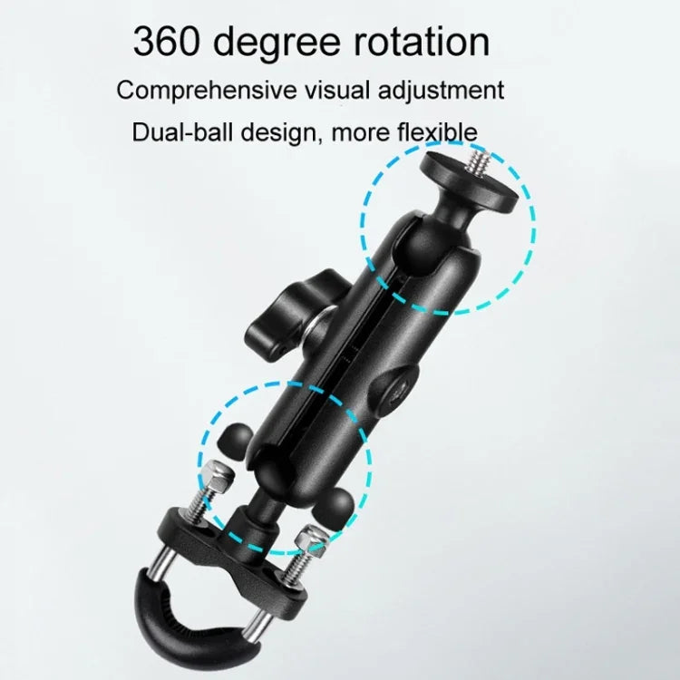 Suporte de Montagem para Guiador de Motociclo com Haste de Ligação 9cm e Cabeça de Bola 20mm com Adaptador de Tripé e Parafuso para GoPro, Insta360, DJI e Outras Câmaras de Ação, Suporte com Haste de Ligação 9,5cm