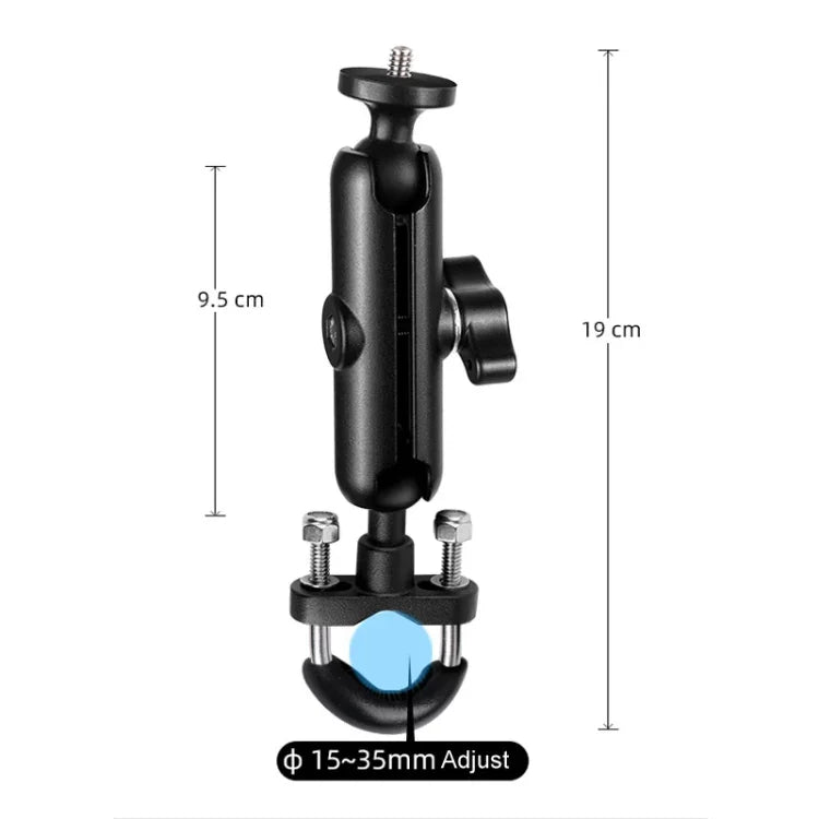 Suporte de Montagem para Guiador de Motociclo com Haste de Ligação 9cm e Cabeça de Bola 20mm com Adaptador de Tripé e Parafuso para GoPro, Insta360, DJI e Outras Câmaras de Ação, Suporte com Haste de Ligação 9,5cm