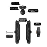 Suporte de Montagem para Guiador de Motociclo com Haste de Ligação 9cm e Cabeça de Bola 20mm com Adaptador de Tripé e Parafuso para GoPro, Insta360, DJI e Outras Câmaras de Ação, Suporte com Haste de Ligação 9,5cm