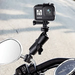 Suporte de Montagem Fixo com Orifício de Parafuso para Espelho Retrovisor de Motociclo com Cabeça Esférica de 25mm para GoPro, Insta360, DJI e Outras Câmaras de Ação, Cabeça Esférica de 25mm com Orifício de Parafuso de 1cm