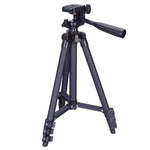 Tripé para Transmissão ao Vivo 3120 com Pernas Dobráveis em 4 Secções, Liga de Alumínio, Cabeça Tridimensional em U para Câmaras DSLR e Digitais, Altura Ajustável: 34-103cm, 3120 Prateado, 3120 Preto