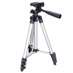 Tripé para Transmissão ao Vivo 3120 com Pernas Dobráveis em 4 Secções, Liga de Alumínio, Cabeça Tridimensional em U para Câmaras DSLR e Digitais, Altura Ajustável: 34-103cm, 3120 Prateado, 3120 Preto