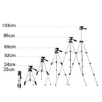 Tripé para Transmissão ao Vivo 3120 com Pernas Dobráveis em 4 Secções, Liga de Alumínio, Cabeça Tridimensional em U para Câmaras DSLR e Digitais, Altura Ajustável: 34-103cm, 3120 Prateado, 3120 Preto