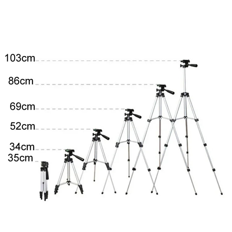 Tripé para Transmissão ao Vivo 3120 com Pernas Dobráveis em 4 Secções, Liga de Alumínio, Cabeça Tridimensional em U para Câmaras DSLR e Digitais, Altura Ajustável: 34-103cm, 3120 Prateado, 3120 Preto