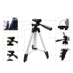 Tripé para Transmissão ao Vivo 3120 com Pernas Dobráveis em 4 Secções, Liga de Alumínio, Cabeça Tridimensional em U para Câmaras DSLR e Digitais, Altura Ajustável: 34-103cm, 3120 Prateado, 3120 Preto