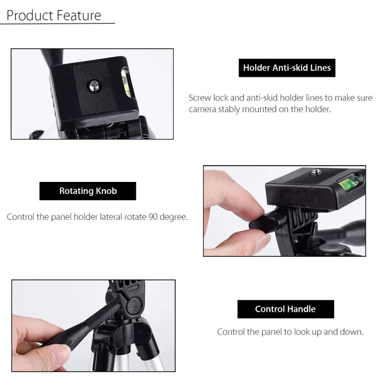 Tripé para Transmissão ao Vivo 3120 com Pernas Dobráveis em 4 Secções, Liga de Alumínio, Cabeça Tridimensional em U para Câmaras DSLR e Digitais, Altura Ajustável: 34-103cm, 3120 Prateado, 3120 Preto