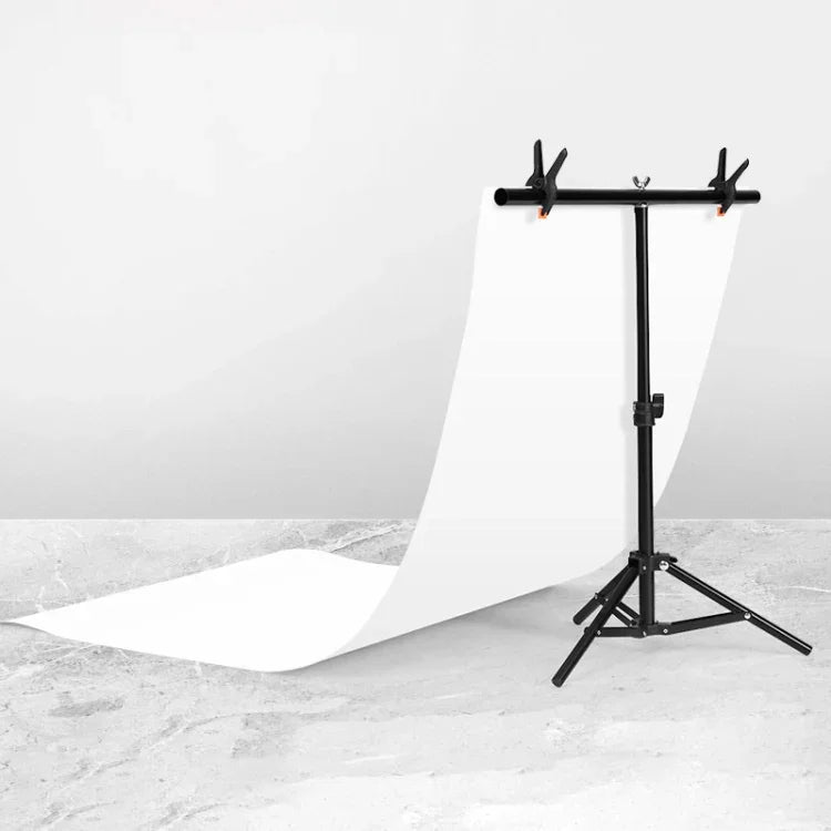 Kit de Suporte para Fundo de Estúdio Fotográfico em Forma de T 70x75cm com Grampos, Sem Fundo, 70x75cm