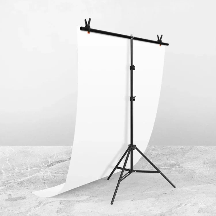 Suporte de Fundo de Estúdio Fotográfico em T 100x200cm Kit de Suporte com Barra Transversal e Presilhas, Sem Fundo, 100x200cm