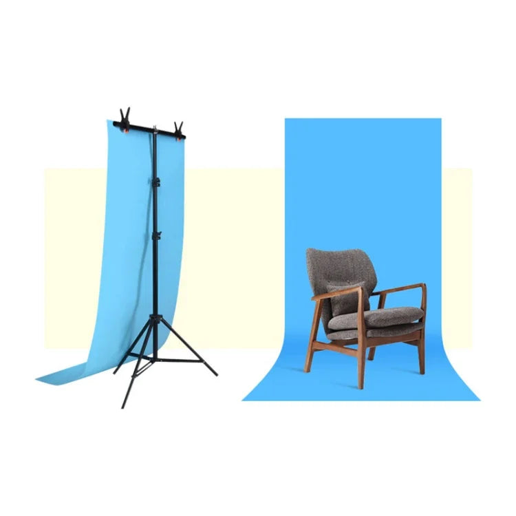 Suporte de Fundo de Estúdio Fotográfico em T 100x200cm Kit de Suporte com Barra Transversal e Presilhas, Sem Fundo, 100x200cm