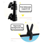Kit de Suporte para Fundo de Estúdio Fotográfico em Forma de T 150x200cm com Barra Transversal e Presilhas, Sem Fundo, 150x200cm