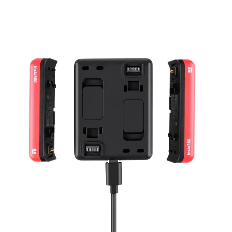 R-R-LF8-CINOR8CA Base de Carregamento Rápido com Dupla Interface para Baterias da Câmara Panorâmica Insta360 ONE R 4K, Base de Carregamento para Baterias