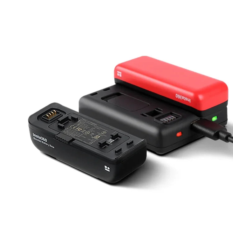 R-R-LF8-CINOR8CA Base de Carregamento Rápido com Dupla Interface para Baterias da Câmara Panorâmica Insta360 ONE R 4K, Base de Carregamento para Baterias
