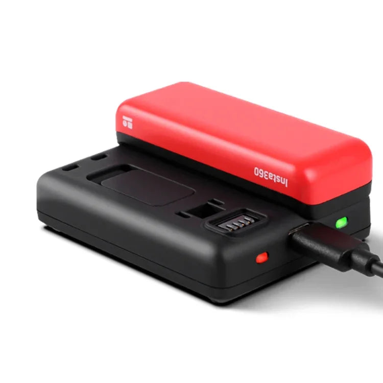 R-R-LF8-CINOR8CA Base de Carregamento Rápido com Dupla Interface para Baterias da Câmara Panorâmica Insta360 ONE R 4K, Base de Carregamento para Baterias