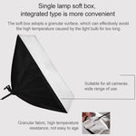 Softbox de Luz Única 50x70cm + Tripé de Iluminação Fotográfica 2m + Suporte de Barra Transversal para Braço + Conjunto de Luz de Flash de Estúdio