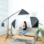Softbox de Luz Única 50x70cm + Tripé de Iluminação Fotográfica 2m + Suporte de Barra Transversal para Braço + Conjunto de Luz de Flash de Estúdio