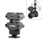Adaptador de Suporte de Sapata Fria de 3 Cabeças YELANGU YLG0601A A68 para Microfone, Flash, Luz, Suporte de Metal, YELANGU A68 3-Head Cold Shoe