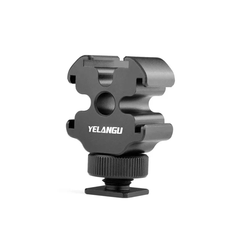 Adaptador de Suporte de Sapata Fria de 3 Cabeças YELANGU YLG0601A A68 para Microfone, Flash, Luz, Suporte de Metal, YELANGU A68 3-Head Cold Shoe