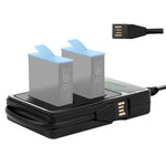 Carregador de Baterias Duplo com Ecrã LCD que Mostra a Capacidade de Carga para GoPro HERO9 Black / HERO10 Black, Mostra a Capacidade de Carga