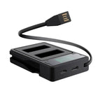 Carregador de Baterias Duplo com Ecrã LCD que Mostra a Capacidade de Carga para GoPro HERO9 Black / HERO10 Black, Mostra a Capacidade de Carga
