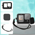 Capa Protetora de Silicone para GoPro HERO10 Black / HERO9 Black com Alça de Pulso e Tampa para Lente, Para GoPro HERO10 Black