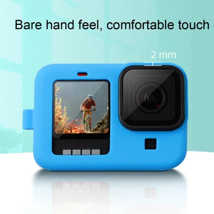 Capa Protetora de Silicone para GoPro HERO10 Black / HERO9 Black com Alça de Pulso e Tampa para Lente, Para GoPro HERO10 Black