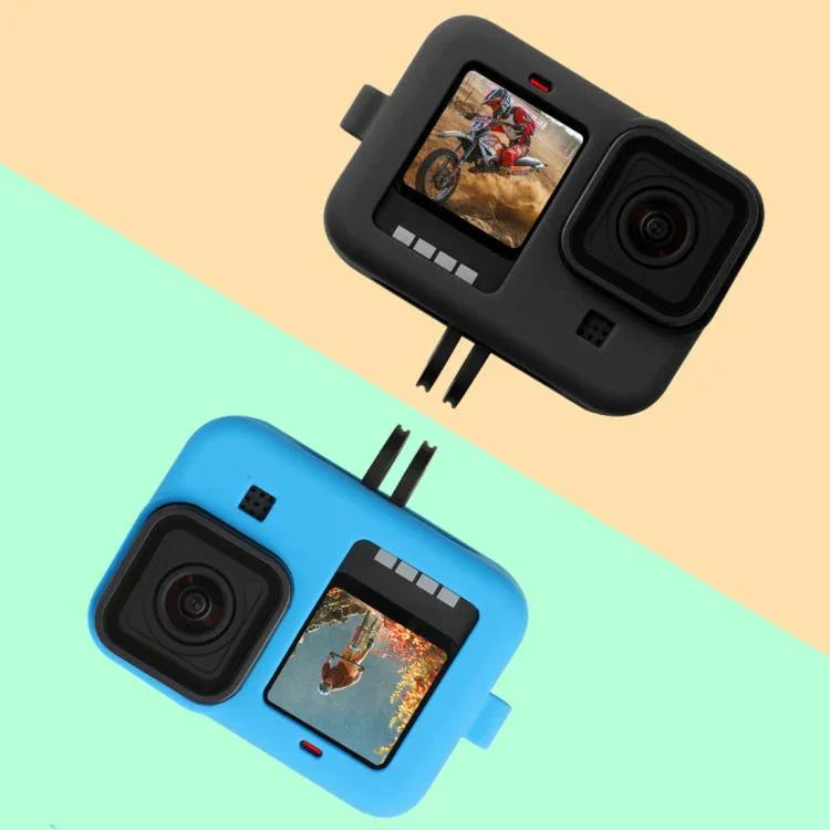 Capa Protetora de Silicone para GoPro HERO10 Black / HERO9 Black com Alça de Pulso e Tampa para Lente, Para GoPro HERO10 Black