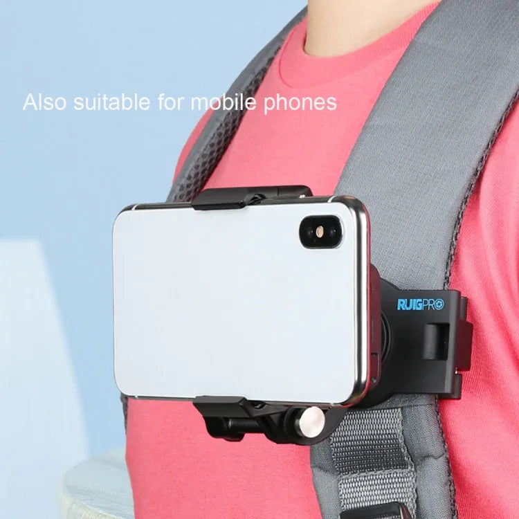 Suporte de Correia de Liberação Rápida Rotativo 360 Graus RUIGPRO para Ombro e Mochila para GoPro, Insta360, DJI e Outras Câmaras de Ação