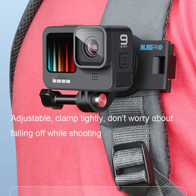Suporte de Correia de Liberação Rápida Rotativo 360 Graus RUIGPRO para Ombro e Mochila para GoPro, Insta360, DJI e Outras Câmaras de Ação