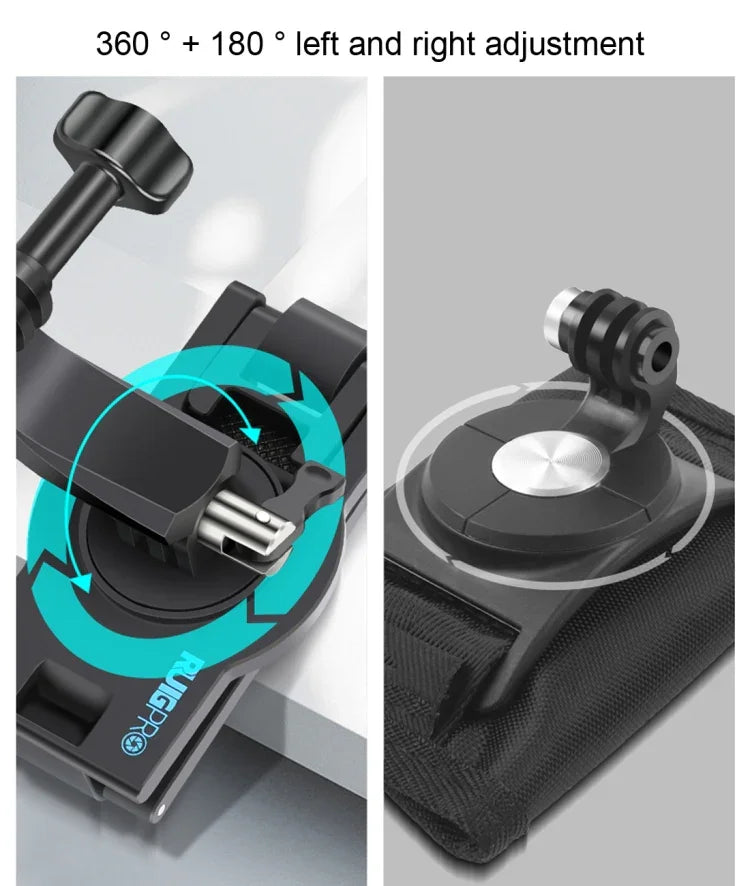 Suporte de Correia de Liberação Rápida Rotativo 360 Graus RUIGPRO para Ombro e Mochila para GoPro, Insta360, DJI e Outras Câmaras de Ação