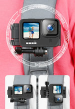 Suporte de Correia de Liberação Rápida Rotativo 360 Graus RUIGPRO para Ombro e Mochila para GoPro, Insta360, DJI e Outras Câmaras de Ação