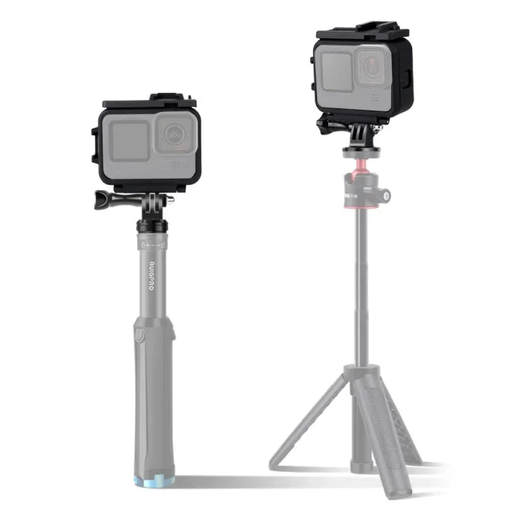 Capa Protetora com Suporte de Moldura de Plástico para GoPro HERO10 Black / HERO9 Black com Fivela Base e Parafuso Longo, Moldura de Plástico
