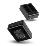 Carregador USB para Duas Baterias com Cabo e Luz Indicadora para GoPro HERO9 Black / HERO10 Black / HERO11 Black / HERO12 Black, Para GoPro HERO9 Black