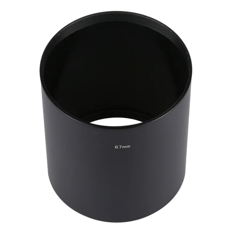 Para-sol de Metal Completo Tipo Tubo Reto com Rosca de 67mm para Objetiva Telefoto Média, 67mm