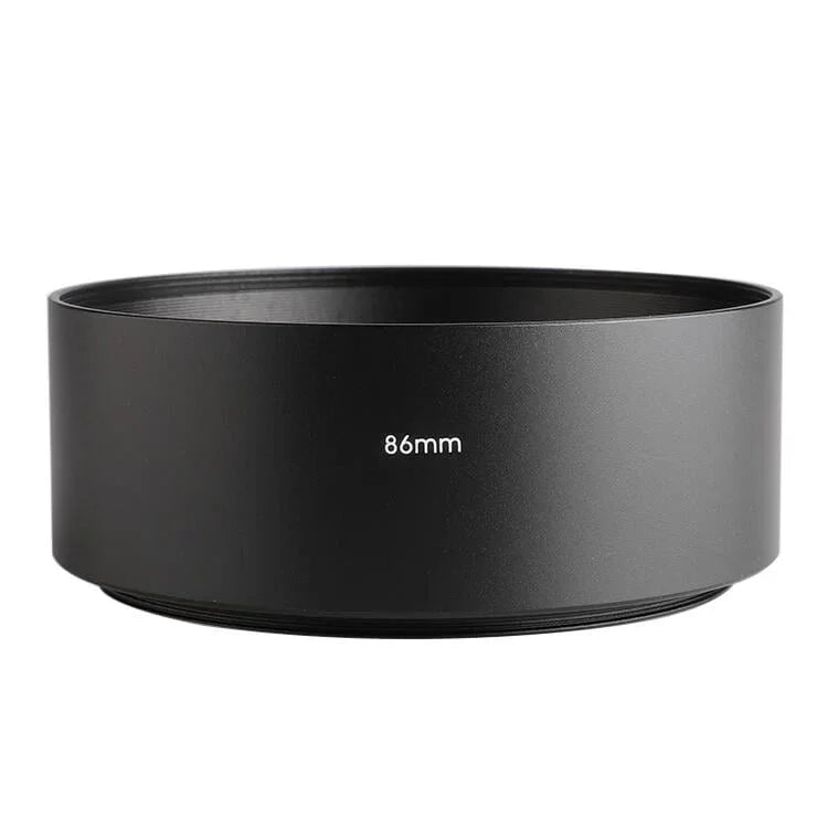 Para-Sol de Lente Metálico Completo Tipo de Rosca 86mm Tubo Reto para Lente Teleobjetiva Média, 86mm x 86mm x 40mm